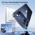 ⁦CASEKOO for iPhone 17 Pro Max Case Crystal Clear, 3X Anti-Yellow & Virgin TPU, 15FT Military-Grade Drop Protection, Slim Transparent Women Men Funda para for iPhone 17 Pro Max Case 6.9 inch, Clear⁩ - الصورة ⁦5⁩