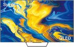 Syinix 75 Inch Frameless QLED 4K UHD Smart Google TV Built-in Receiver & Stabilizer, Black - 75Q61