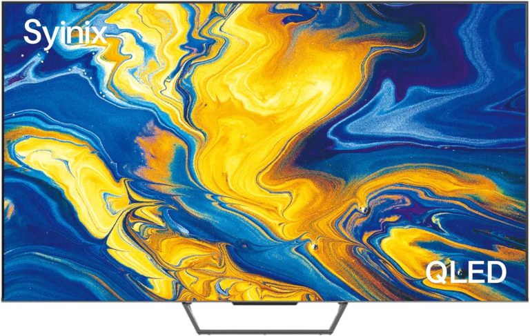 Syinix 75 Inch Frameless QLED 4K UHD Smart Google TV Built-in Receiver & Stabilizer, Black - 75Q61