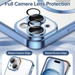 ⁦Dl3 Mobilak Electroplated Case for iPhone 15 6.1-Inch, Camera Lens Full Protection, Compatible with MagSafe Wireless Charging, Shockproof Soft TPU Phone Cover (Sierra Blue)⁩ - الصورة ⁦4⁩