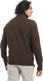 ⁦Andora Mens Ribbed Neck & Trim Zipper Sweater Pullover Sweater⁩ - الصورة ⁦3⁩