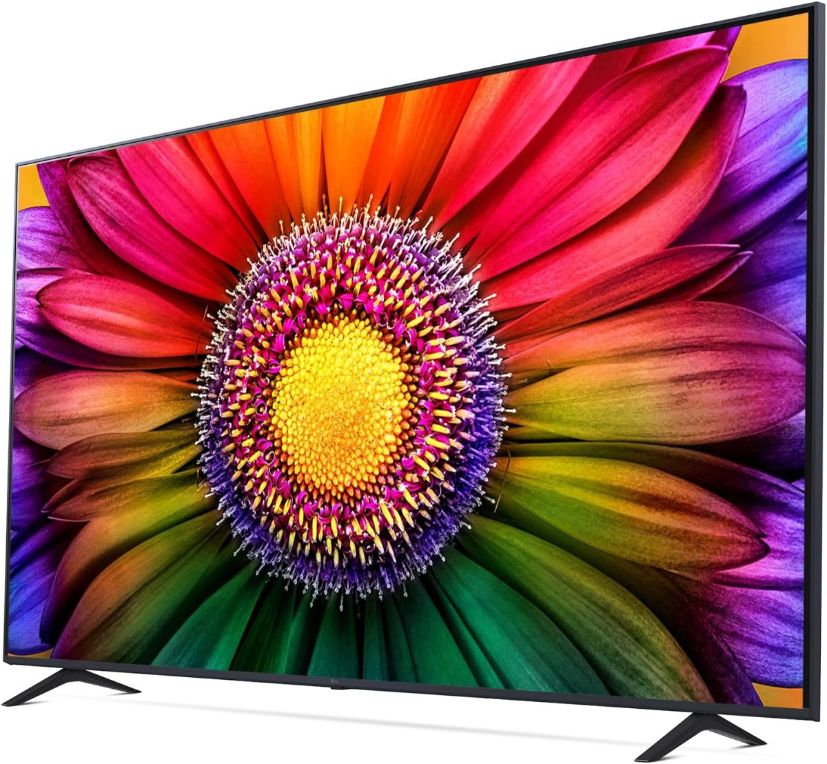 ⁦LG, UHD 4K TV, 75 inch UR80 series, WebOS Smart AI ThinQ, Magic Remote, 3 side cinema, HDR10, HLG, AI Sound Pro (5.1.2ch), 2 Pole stand, 75UR80006LJ.AFU⁩ - الصورة ⁦2⁩