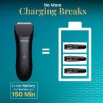 ⁦MENHOOD Balls Trimmer for Men Grooming Trimmer 1.0 Groin Trimmer for Men Skin-Friendly Ceramic Blade & IPX6 Rating - Balls & Body Hair Trimmer Without Snags - 150 Minutes Run Time - Shavers for Men⁩ - الصورة ⁦5⁩