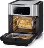 ⁦Black+Decker Digital Air Fryer Oven Digital Temperature Control 10 Preset Programs 12L Silver - 220V Supply Voltage and 50Hz – International Warranty – AOF100-B5⁩ - الصورة ⁦3⁩