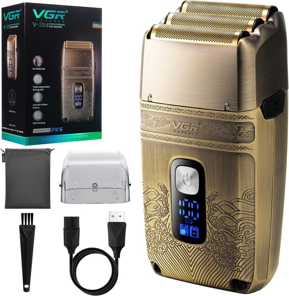 VGR V-335 Titanium Triple Foil Electric Beard Trimmer