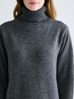 ⁦LC WAIKIKI Women Turtleneck Plain Long Sleeve Oversize Knitwear Dress⁩ - الصورة ⁦6⁩