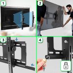 ⁦Duronic TV Bracket TVB103M | Wall Mount for 33”-65” Television Screen | Tilting Action -12°/+6° | VESA Fits Up to 600x400mm | Fixing for Flat Screen LCD/LED/OLED/QLED | Strong Heavy Duty | Anti-Theft⁩ - الصورة ⁦7⁩