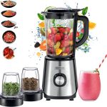 Kenwood Glass 1000W Power Blender Blender/Smoothie Maker 2 L With Grinder Mill, Chopper Mill, Ice Crush Function Blm45.720Ss Black/Silver