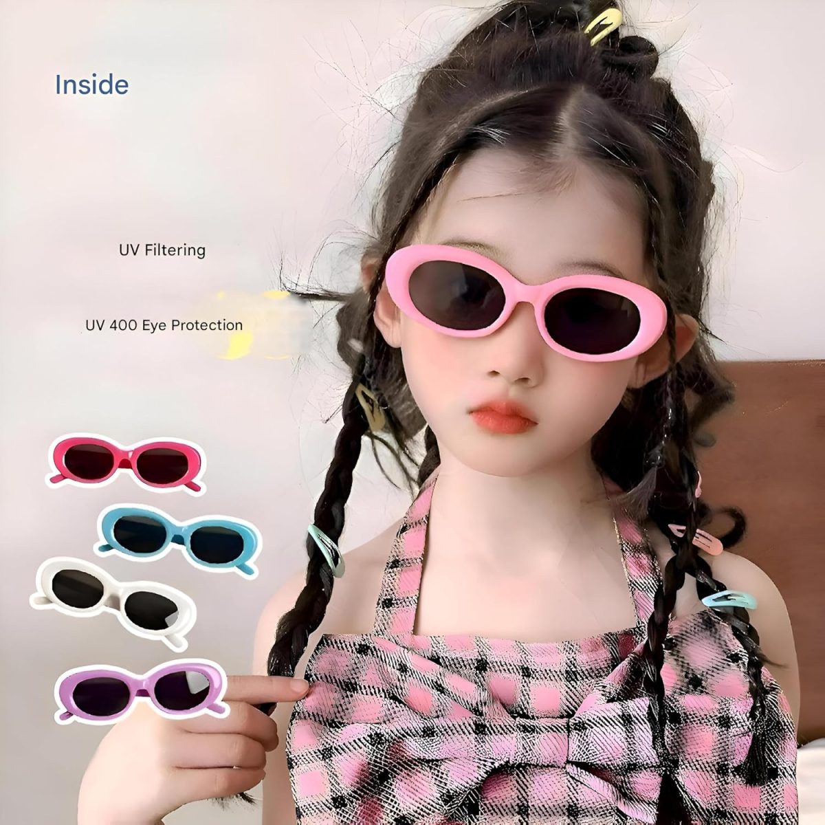 ⁦Stylish children's sunglasses - fun and safe eye protection for boys and girls, making summer unforgettable Fashionable sunglasses for girls and boys⁩ - الصورة ⁦7⁩