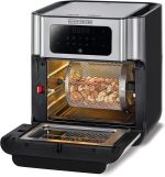 ⁦Black+Decker Digital Air Fryer Oven Digital Temperature Control 10 Preset Programs 12L Silver - 220V Supply Voltage and 50Hz – International Warranty – AOF100-B5⁩ - الصورة ⁦9⁩