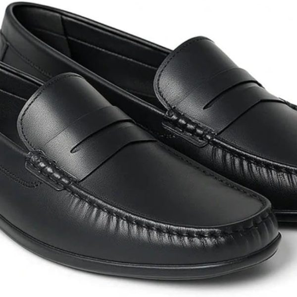حذاء جلد كلاسيكي وكاجوال سهل الارتداء وخفيف الوزن للرجال - حذاء جلد طبى - حذاء رسمي أنيق ومريح - حذاء أسود