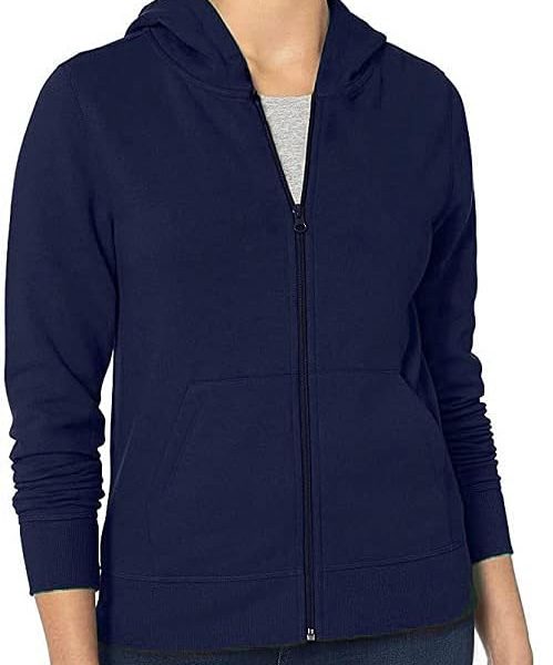 سويت شيرت كحلي للنساء, كحلي, L، ياقة عالية