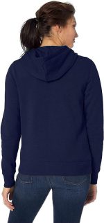 ⁦سويت شيرت كحلي للنساء, كحلي, L، ياقة عالية⁩ - الصورة ⁦2⁩