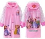 بالطو مطر مقاوم للماء للأطفال بغطاء للرأس بشكل شخصية لطيفة وجيبين أماميين لحماية الأطفال المطر متعدد الألوان