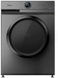 غسالة بسعة 8 كيلوجرام مع محرك كواترو انفرتر بعدد 1400 لفة في الدقيقة وتقنية العناية بالبخار وغسيل تربو من ميديا، لون فضي، موديل (MF100W80B/TT)