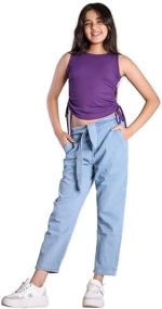 ⁦بنطلون جينز ريبون 4048 بناتي ازرق فاتح اللون⁩ - الصورة ⁦2⁩