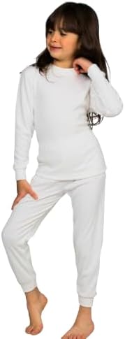 طقم ملابس داخلية دفاية حرارية من القطن العضوي للأولاد والبنات من كوتون زون، لون رمادي فاتح
