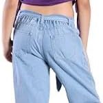 ⁦بنطلون جينز ريبون 4048 بناتي ازرق فاتح اللون⁩ - الصورة ⁦3⁩