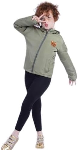 جاكيت بناتي مبطن فرو مزود بطباعه خامه ممتازه