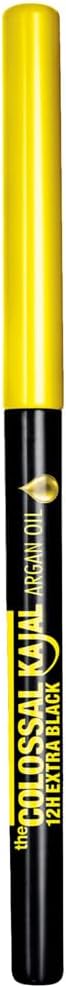 مايبيلين نيويورك قلم تحديد العين بزيت الارجان من كولوسال كاجال، غير لامع، أسود