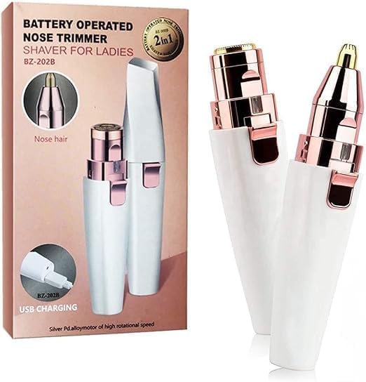 مزيل الشعر، أداة تشذيب الحواجب للوجه، ماكينة حلاقة الوجه 2 في 1 للنساء على شكل أحمر شفاه مع مؤشر طاقة، حلاقة محمولة للوجه والجسم، HX-202
