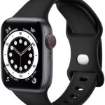 Sport Band Compatible with Apple Watch Bands 49 mm 45 mm 44 mm 44 mm 42 mm, Soft Silicone Wristband Strap with Classic Clasp for iWatch Series 10 9 Ultra SE 8 7 6 5 4 3 2 1 for Women Men, Black Color