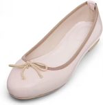 ⁦OG حذاء باليرينا مسطح كلاسيكي - مظهر جلد حاصل على براءة اختراع مع تفاصيل فيونكة⁩ - الصورة ⁦8⁩