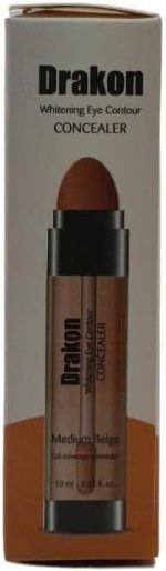 ⁦كونسيلر محيط العين لتفتيح البشرة بيج متوسط مع أداة تطبيق إسفنجية لتغطية عالية لمعالجة الهالات السوداء والتجاعيد والانتفاخ، مع معامل الحماية من الشمس SPF15-10 ملليلتر من دراكون⁩ - الصورة ⁦2⁩