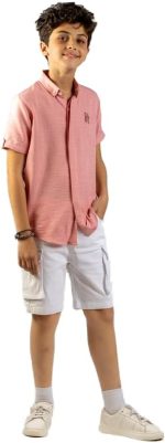 قميص كتان نصف كم للاولاد من بيس ريبابليك