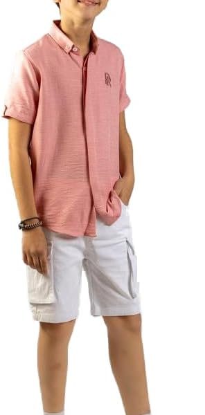 قميص كتان نصف كم للاولاد من بيس ريبابليك