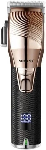 ماكينة حلاقة احترافية دقيقة لقص الشعر مع شفرة من الفولاذ المقاوم للصدأ، ماكينة سلكية/لاسلكية مزودة بشاشة LCD ومناسبة لتصفيف وقص الشعر، SK-LF-9979