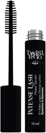 سيروم رموش انتنس باور من تويست اند جو، 10 مل - سيروم غني بالببتيد - زيت اللوز وزيت جوز الهند - زيت الافوكادو وزيت الزيتون - لرموش كثيفة وطويلة وقوية - سيروم للحواجب والرموش