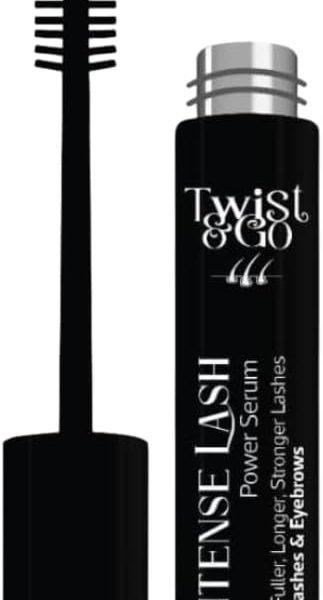 سيروم رموش انتنس باور من تويست اند جو، 10 مل - سيروم غني بالببتيد - زيت اللوز وزيت جوز الهند - زيت الافوكادو وزيت الزيتون - لرموش كثيفة وطويلة وقوية - سيروم للحواجب والرموش