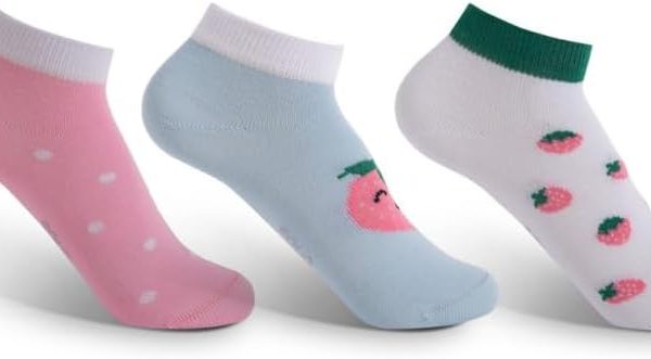 شرابات عصرية للأحذية الرياضية للبنات من سولو، عبوة من 3 قطع