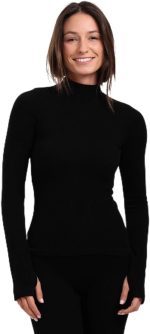 كارينا بلوزة برقبة عالية مع فتحة ابهام للنساء