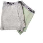 ⁦بوكسر سادة للأولاد من فيوتشر، عبوة من قطعتين⁩ - الصورة ⁦2⁩