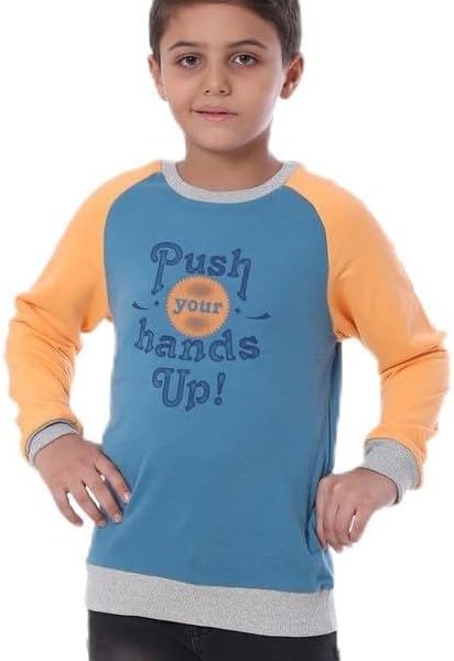 BEBO تي شيرت بأكمام راجلان للأطفال مع طباعة أولادي