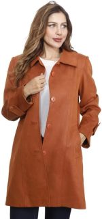 ⁦جاكيت من الشامواه للنساء فيرست مود مقاس 48 لون برتقالي⁩ - الصورة ⁦5⁩