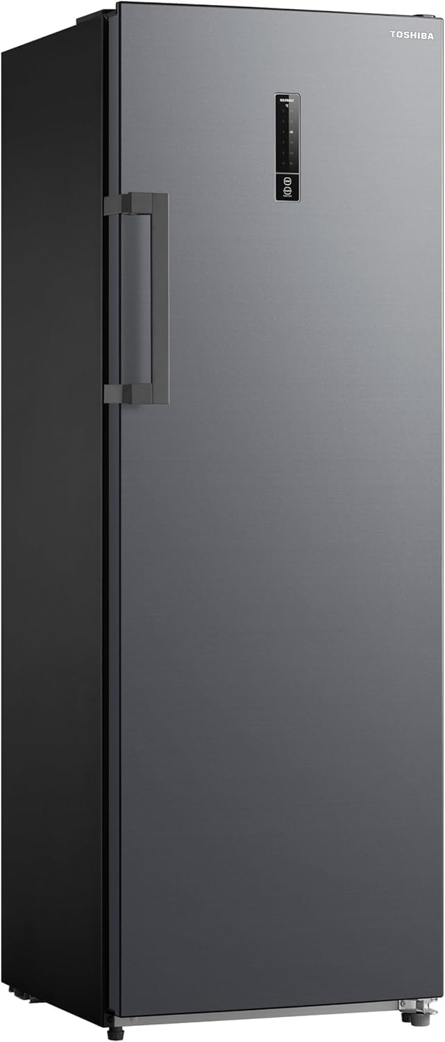 41ZBJb4gzRL._AC_SL1500_.jpg فريزر عمودي بخاصية إذابة الثلج (نو فروست) سعة 238 لتر مع 7 أدراج وتدفق هواء متعدد من توشيبا - لون رمادي- GR-RU312WE-DMN(06)