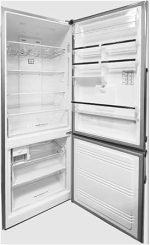 ⁦FNB-M640CQTثلاجة فريش هارموني كومبي فريزر سفلي نوفروست 530 لتر 2 باب شاشة ديجيتال سيلفر⁩ - الصورة ⁦2⁩