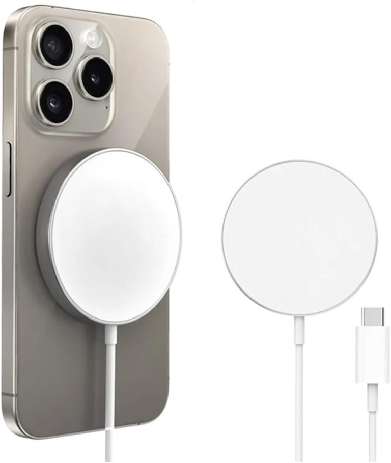 شاحن لاسلكي مغناطيسي متوافق مع آيفون X، Xs، Xr و11 و12 و13 و14 و15 وايربودز برو وايربودز (شبكة الجيل الثاني) وموبايلات الشحن اللاسلكي الأخرى من ذا كوبيديا