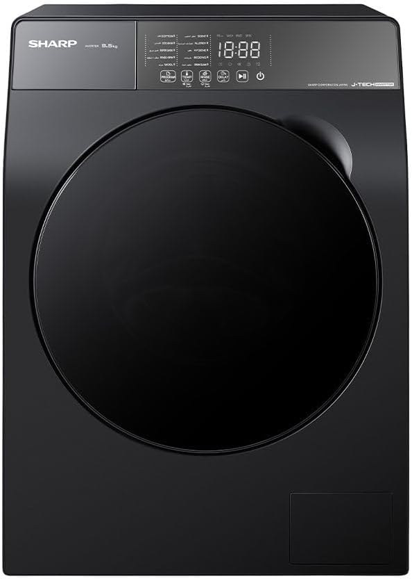 غسالة أوتوماتيك بالكامل 8.5 كجم عاكس من شارب، لون رمادي غامق ES-FS852KLE-G