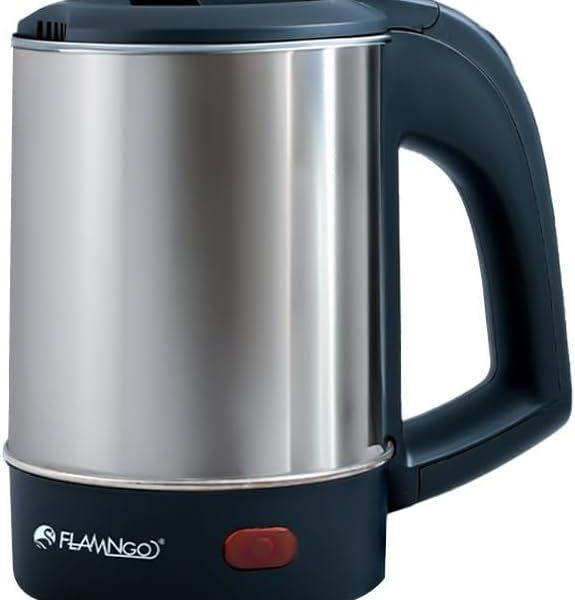 غلاية كهربائية صغيرة من فولاذ مقاوم للصدأ بقدرة 500W و220-240V من فلامنجو، 600 مل