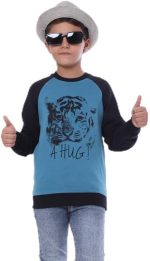 BEBO تي شيرت بأكمام راجلان وطباعة نمر اولادي