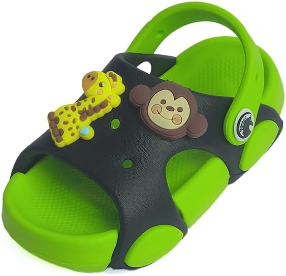 شبشب للأطفال من الجنسين بتصميم تمساح و4 ألعاب من كافو - شبشب استحمام بنعل مريح وناعم مفتوح عند الأصابع وتصميم كرتوني لطيف