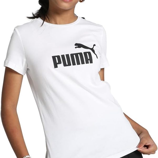 تيشرت اسنشيال مزين بشعار العلامة التجارية للبنات من بوما