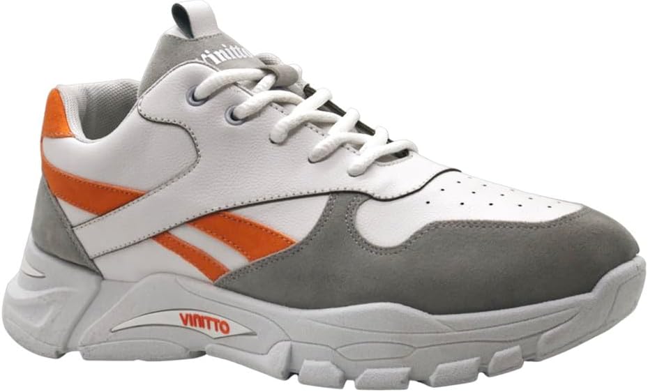 510T5Rux9ML._AC_SL1000_.jpg حذاء رياضي برباط للرجال من فينيتو - رمادي وبرتقالي، مقاس 40 EU، موديل 202284-2022840108
