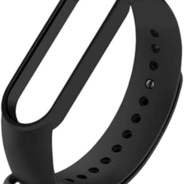 سوار من السيليكون بديل لساعة مي باند 5/6/M6/M5 - اسود