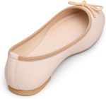 ⁦OG حذاء باليرينا مسطح كلاسيكي - مظهر جلد حاصل على براءة اختراع مع تفاصيل فيونكة⁩ - الصورة ⁦3⁩