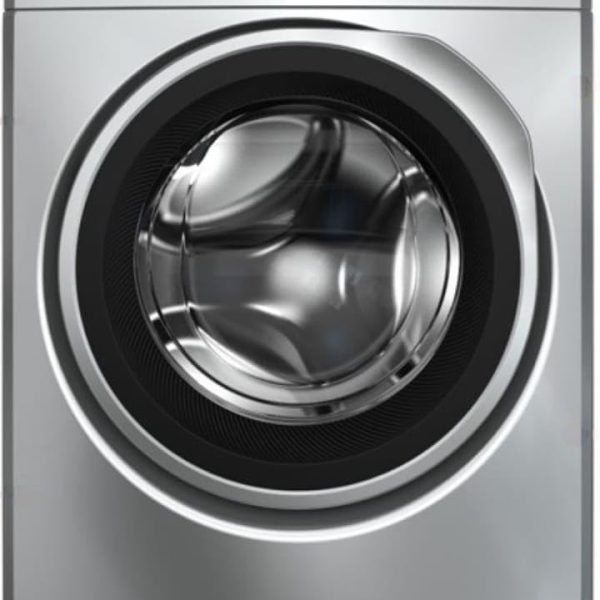 غسالة اتوماتيكي ستيم ماكس بتقنية العاكس وتعبئة أمامية مزودة ببرامج متعددة وبنظام بخار مزدوج بسعة 8 كجم، فضي مع باب أسود